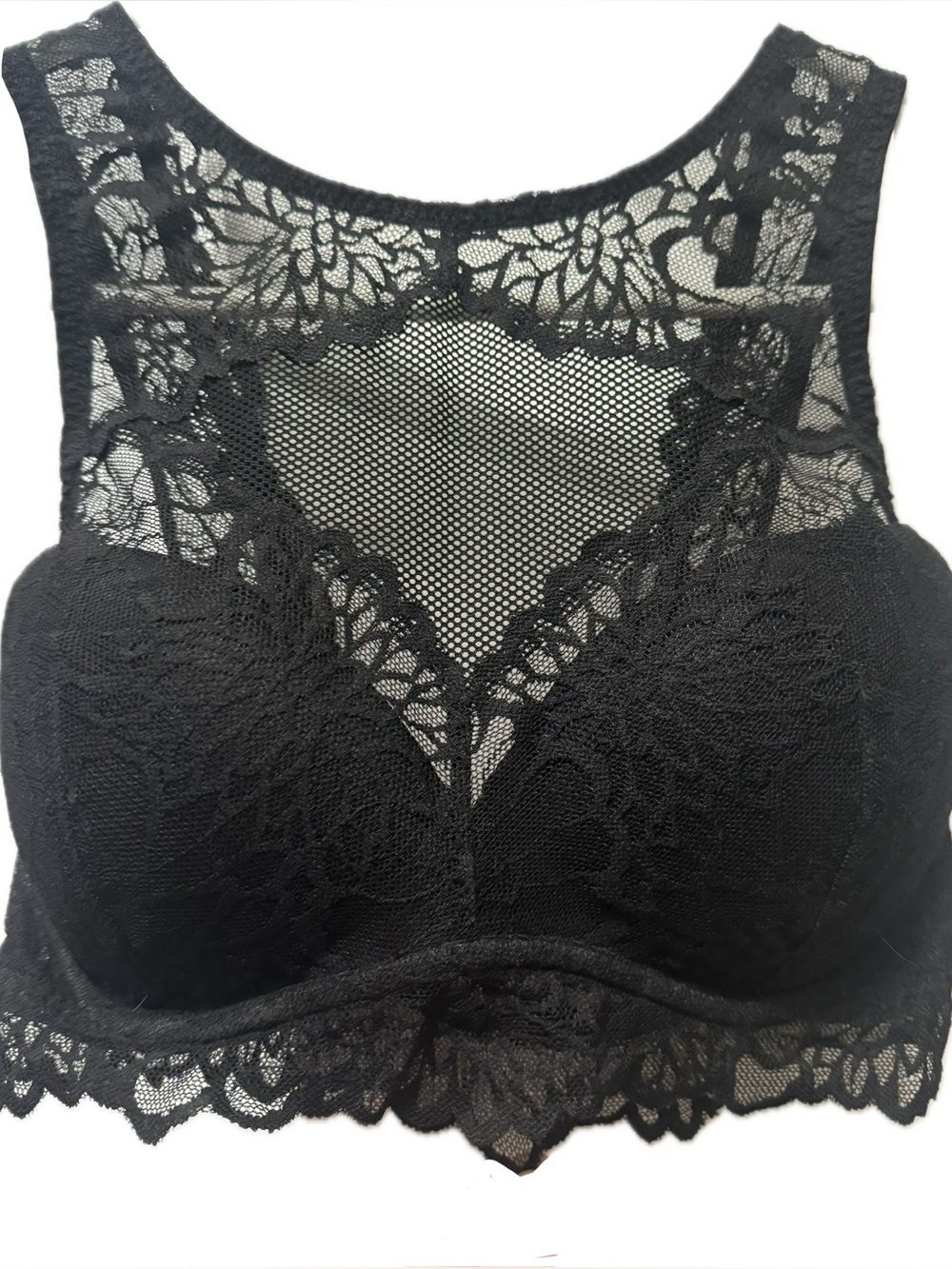Victoria's Secret Black Lace High-Neck Bralette